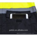 Custom ANSI Class 3 Hood Polyester Rain Jacket Yellow Waterproof Reflective Hi Visibility Man Rain Coat